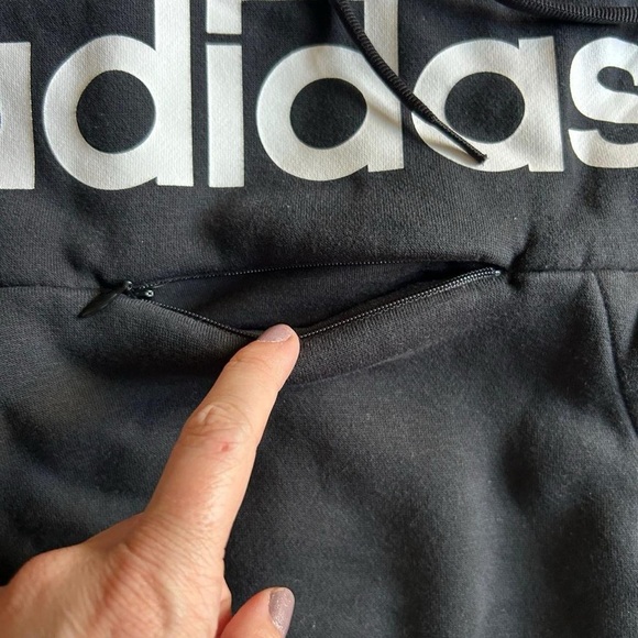 Adidas Women's Black Badge of Sport Overhead Pullover Fleece Hoodie- size Small - Picture 4 of 6